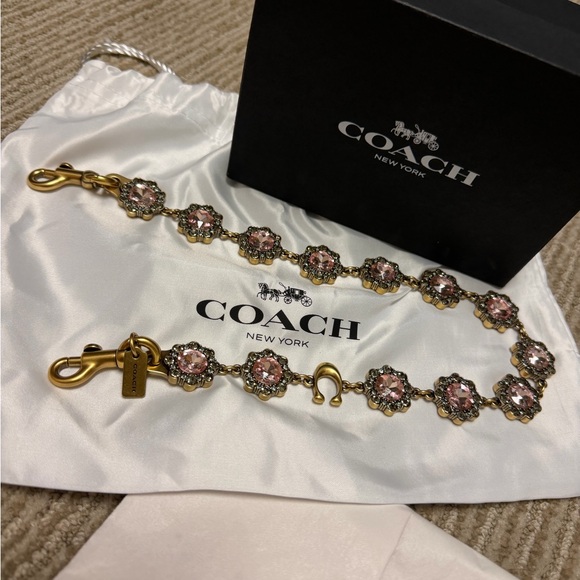 Coach crystal Gold and Pink bag strap - Picture 2 of 6